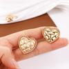 DIY Vintage Gold Heart Clothing Accesories Decorative Buttons Sewing Material Metal Shank Buttons