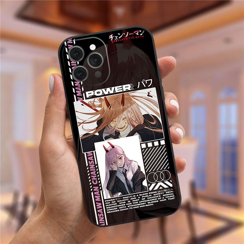 Japānas karikatūra Anime motorzāģa vīrieša tālruņa korpuss iPhone 13 Pro Max XR XS Max 6s 7 8 Plus 12 Mini 11 Pro Max mīksts TPU vāciņš Funda
