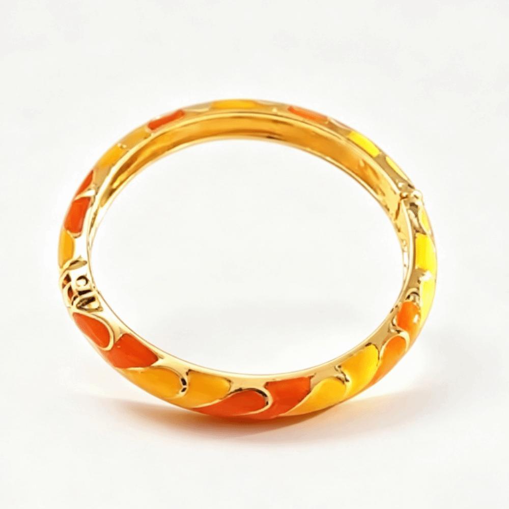 Bracciale Bangle Smalto Gocciolato Fiore Colorato Smalto Bangle Smalto Cloisonné Donna