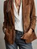 2025 Women's Elegant Retro Suede Velvet Single-breasted Jacket