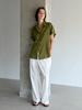 Kelidu Summer Texture Stitch Slacks_White