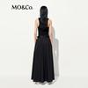 MO&Co. Patchwork Vest Tech-Chic Dress with Belt