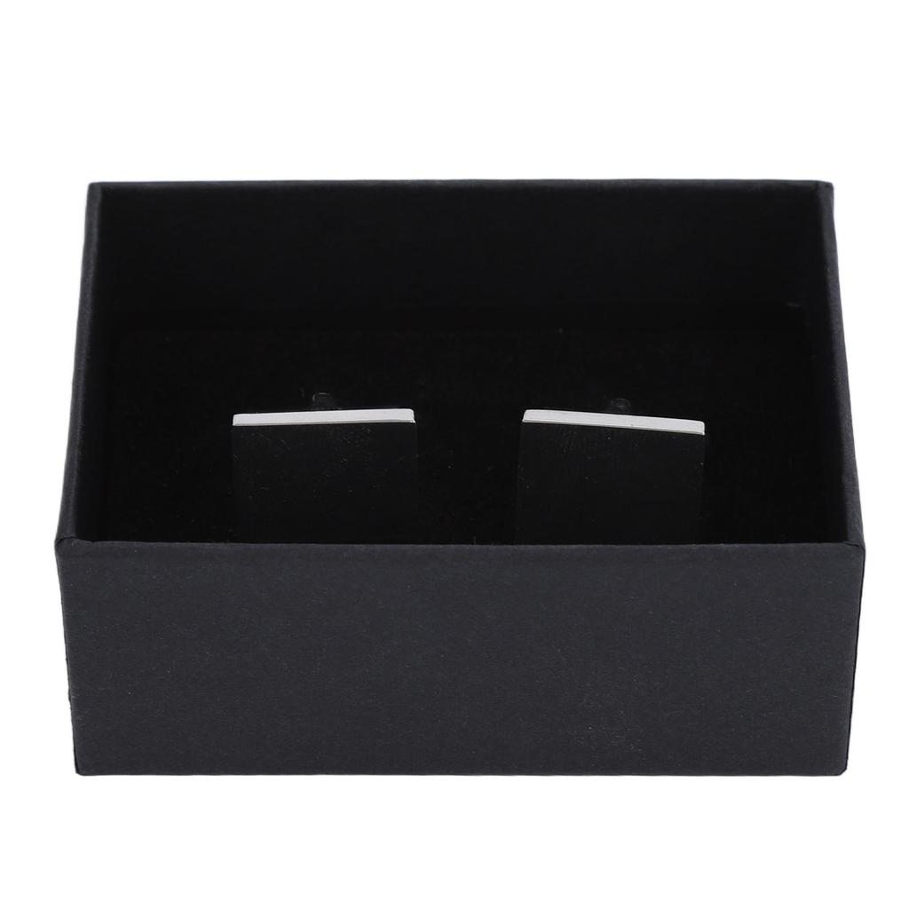 Herren Manschettenknöpfe Silber Tetragonum Manschettenknopf Rohlinge Galvanisierungsverfahren 316L Edelstahl Manschette