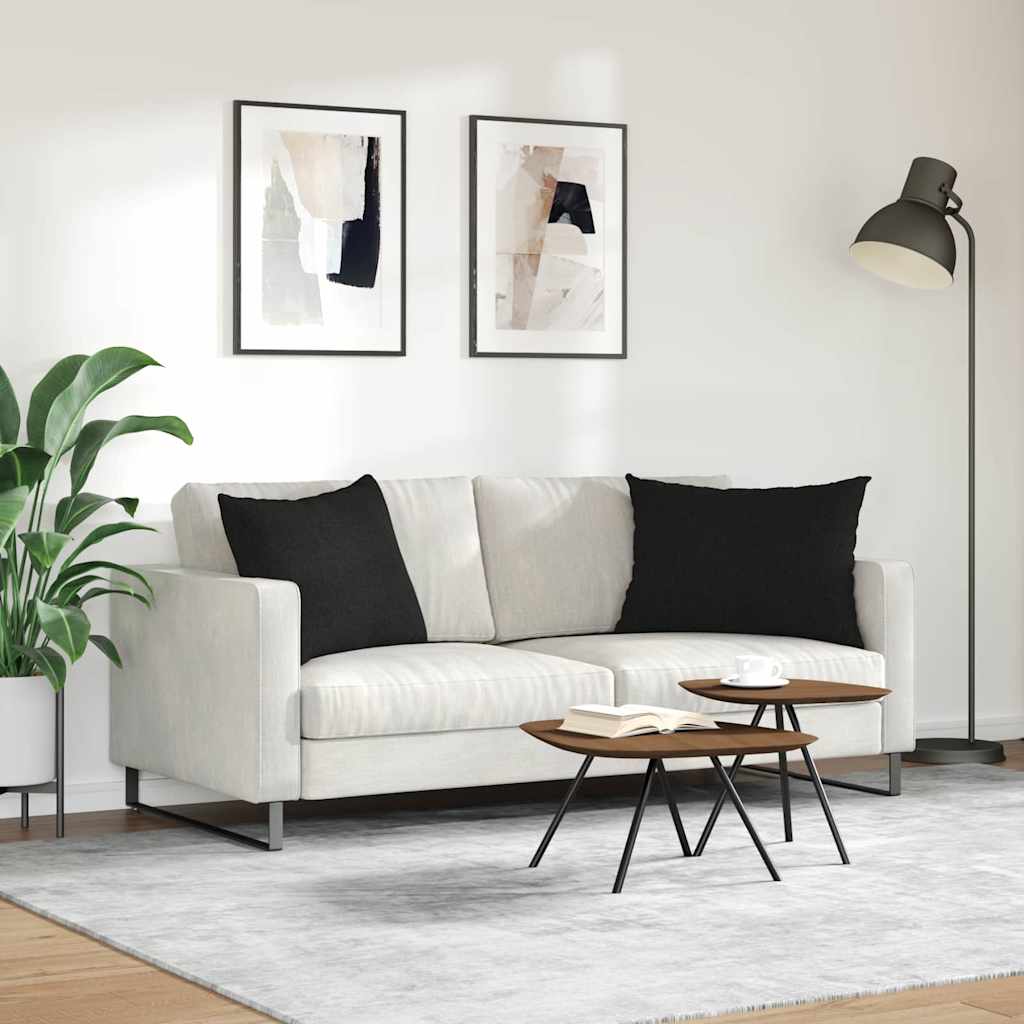 Sofa Cushions 2 pcs Black 70 x 50 cm Fabric