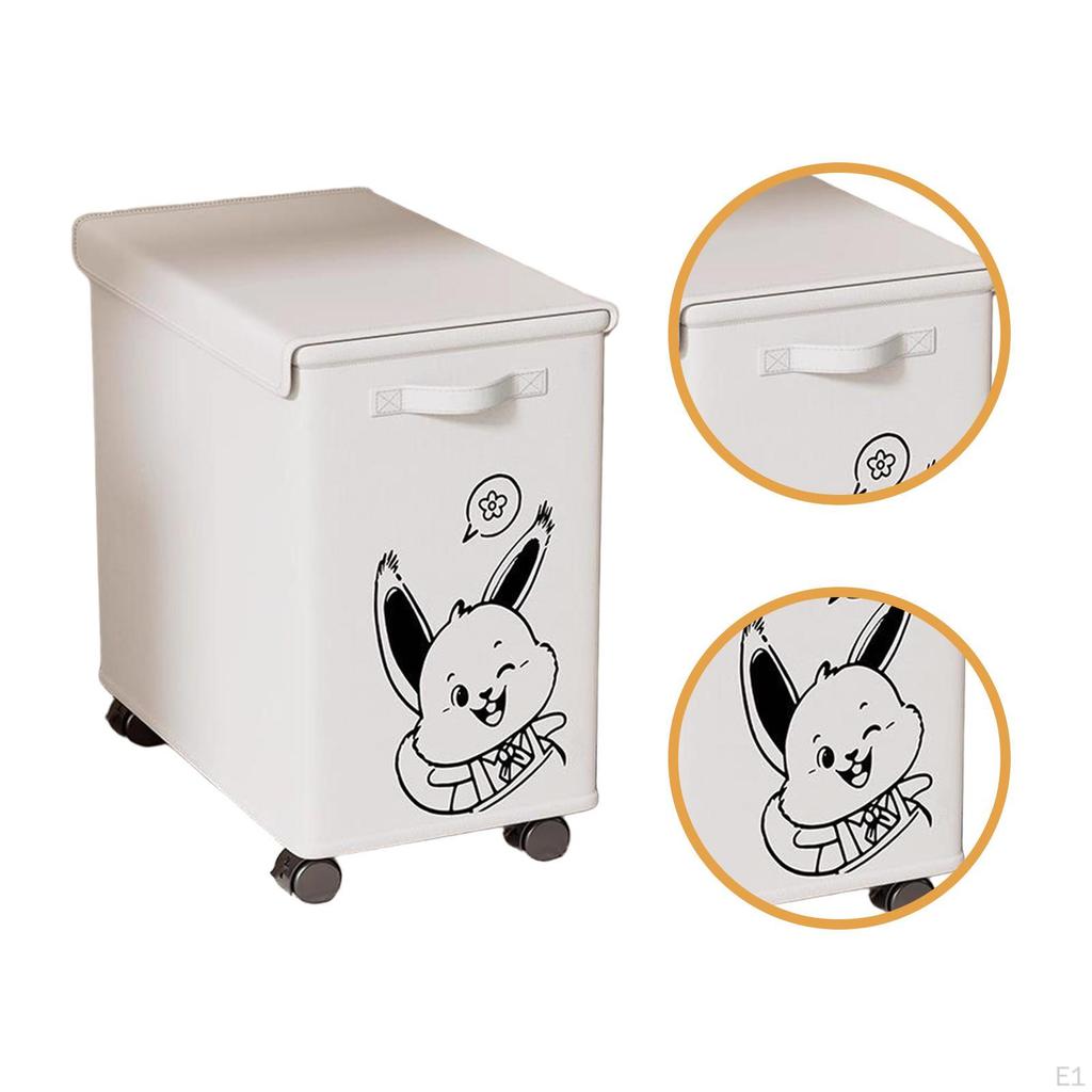 Laundry Basket with Wheels And Lid for Under The Desk, Storage Cafe,