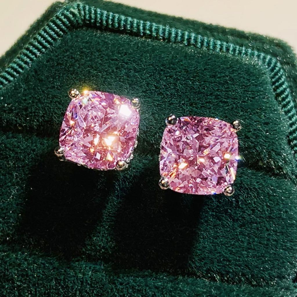 Cushion Cut CZ Stud Earrings