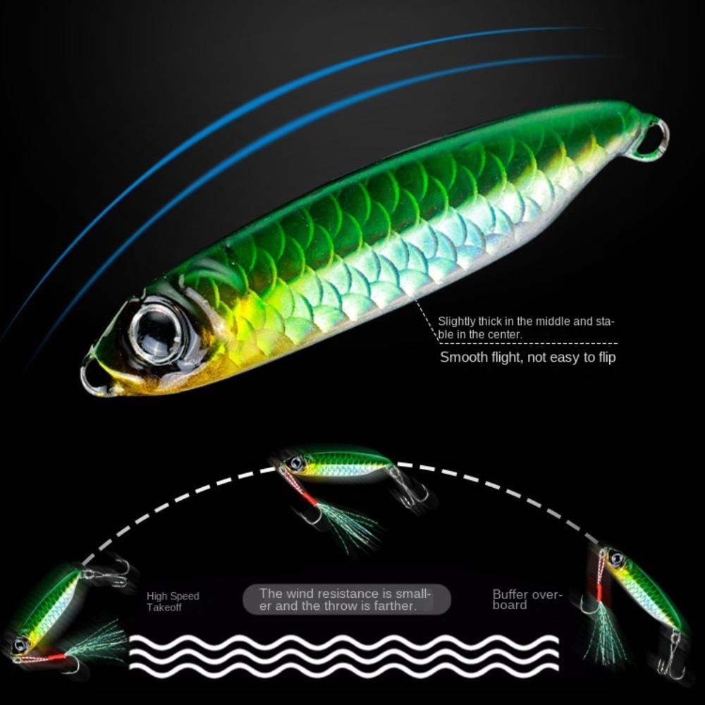 Red Green Fishing Lure Iron Spinning Baits Durable Metal Jig Lure