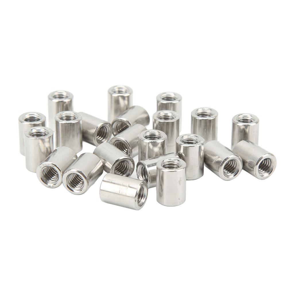 50Pcs Coupling Nut Round Rod Connector Female Thread 304 Stainless Steel M6x1.0 10 L13mm