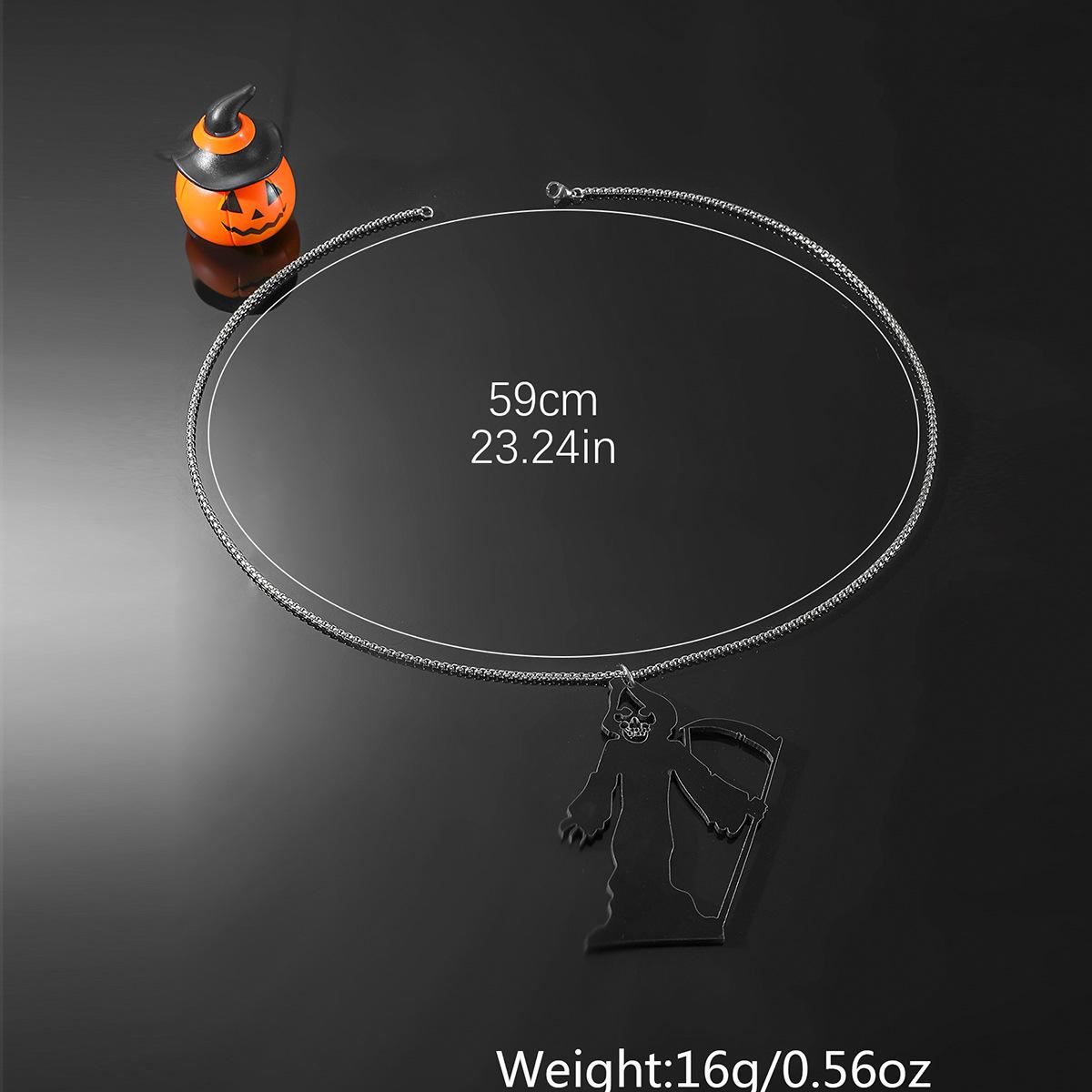 

Женское ожерелье-подвеска из нержавеющей стали в темном стиле на Хэллоуин с призраком и косой чёрный