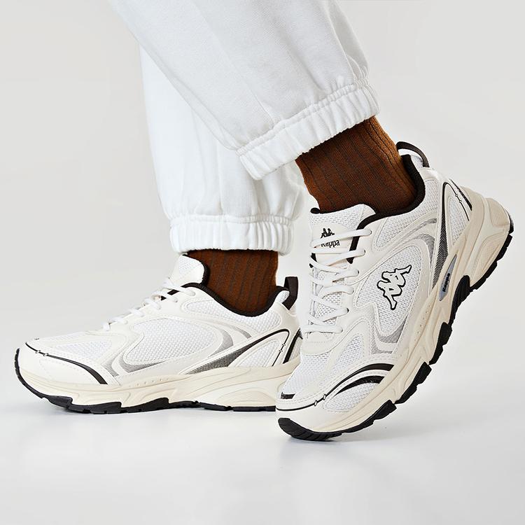 Kappa Fabric Synthetic Leather Reflective Deconstruction Trendy Comfortable Low-Top Dad Shoes Unisex Sneaker Moon-Gray K0DZ5MC39-133
