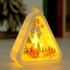1pc Festival Lamp Xmas Gifts LED Party Scene Props Triangle Lantern Table Ornaments Christmas Mini Snowman Santa Claus