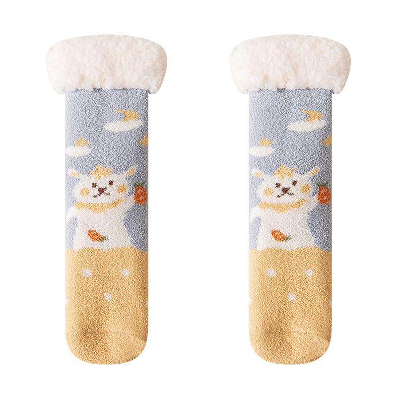 Lamb Wool Socks Fleece Thickened Confinement Socks Winter Home Sleep Socks Carpet Towel Socks Thermal Floor Socks