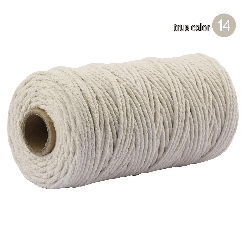 3mm Single-Color Cotton Rope for DIY Weaving - 2mm Thick Tapestry and Binding Thread