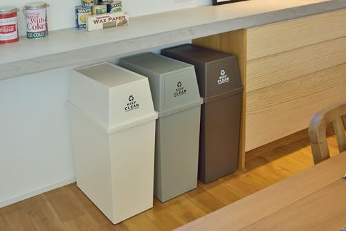 Azumaya-kk LFS-761BR Trash Can with Lid, Brown, W28 X D45 X H67cm