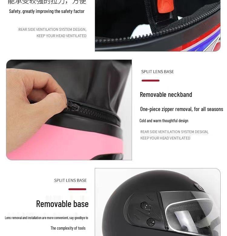 Autumn/Winter Anti-fog Electric Motorcycle Helmet, Class A Safety, Unisex.
