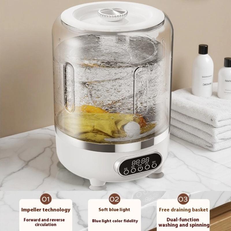 Rechargeable Washing Machine and Dehydrator, Mini Small Underwear and Socks Washing Machine, Wireless Portable Dehydrator Washing Machine