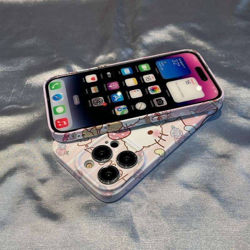 Applicable to Apple 11promax film all-inclusive 11/11 pink Hello Kitty mobile phone hard case bow creative 11