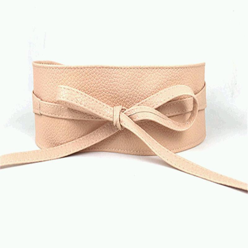 Belts bind Wide belt bowknot dress Cummerbunds (women’s) Leather Waistbanddecorate