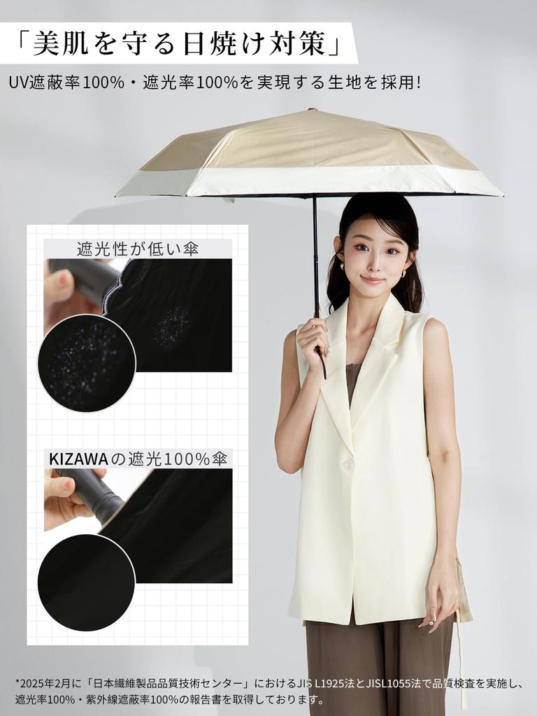 Best Buy Award KIZAWA Carbon Fiber UV Light Folding Full Light Heat Level 5 Water Suitable for Sun and and Folding Day Gift Gray x [LDK Winner]