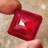 77 Cts Natural CERTIFIED Ruby Emerald Shape 24mm Red Rare Loose Gemstone