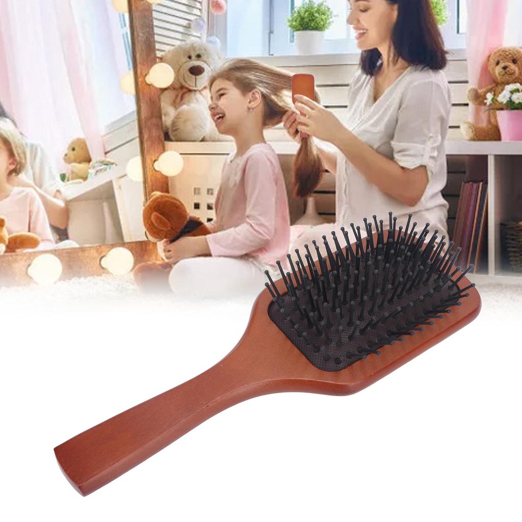 Paddle Hair Brush Wooden Handle Easy Detangling Scalp Massage Hair Brush Comb for All Hair Types