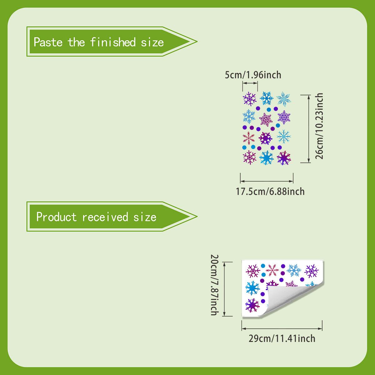 

Electrostatic Christmas Colored Snowflake Adhesive Glue-free Glass Home Decoration Stickers 30*20cm