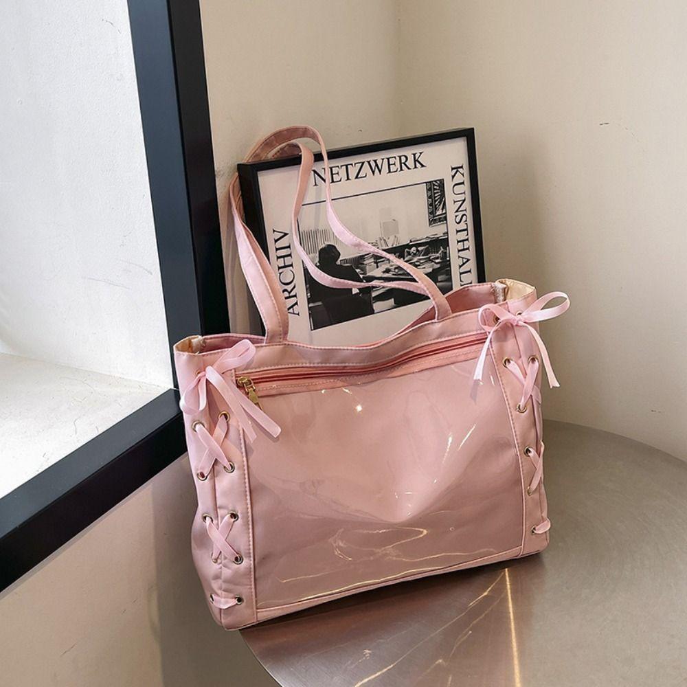Cross Ribbon Simple Itabag Single Badge Itabag Shoulder Bag Transparent Pocket Fans Supplies
