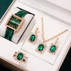 Ladies Square Belt Gem Watch Set, Popular Fashion Light Luxury Bamboo Pattern Ladies Belt Watch