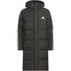 3-Stripes 600 Fill Outdoor Sports Casual Warm Striped Hooded Long Sleeve Long Down Jacket Unisex Outerwear Black JZ8731
