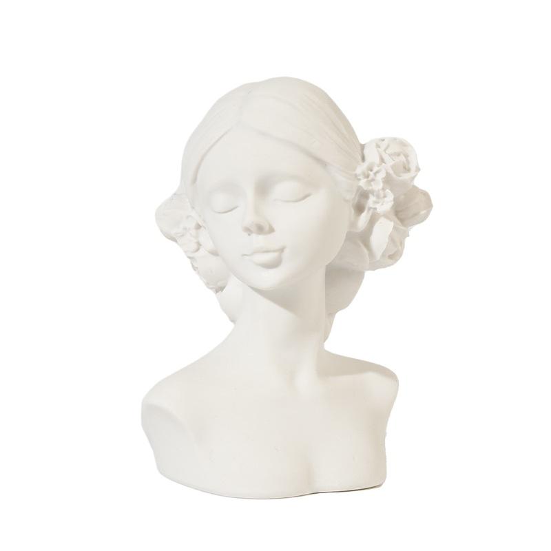 Rosenmädchen-Skulptur, Mini-Harz, Kunsthandwerk, Figur, Skulptur, Wohnzimmer, TV-Schrank, Dekoration, Kunst, moderne Wohndekoration, Zubehör