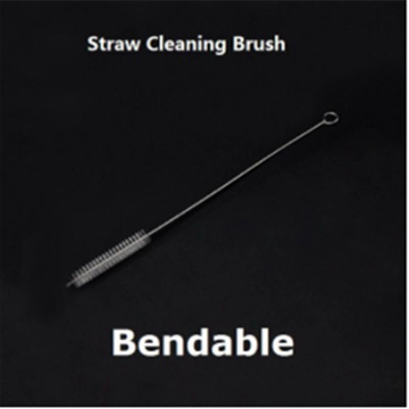 1PC Reusable Stainless Steel Straw Metal Drinking Straw Bent Straight Drink Straw Cleaning Brushes Storage Bag Bar Accessories