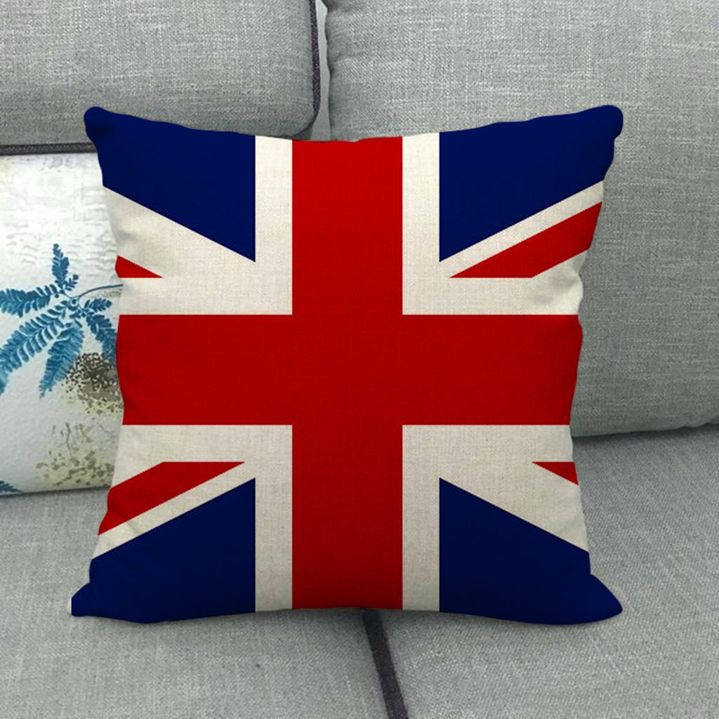 Painted Linen Flag Pillow Case Fashion Simple Casual Living Room Versatile And