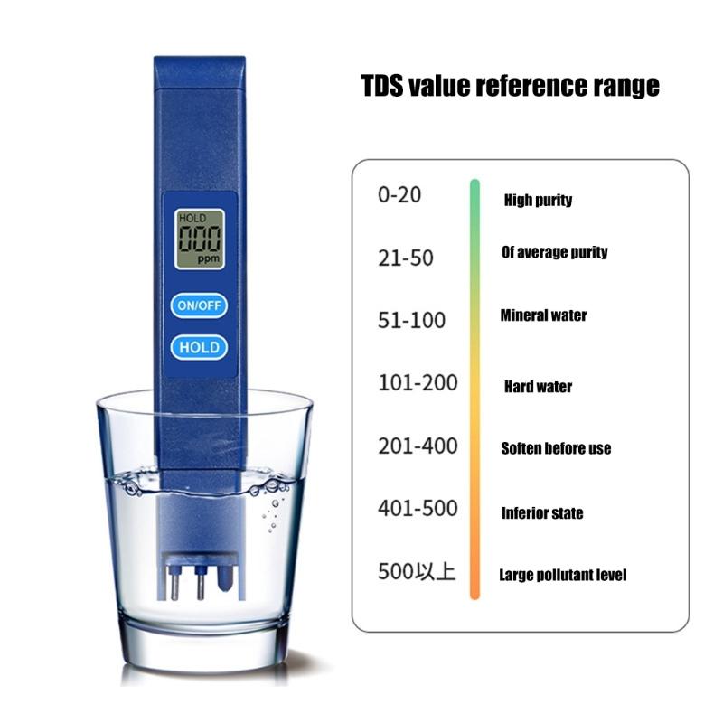 Tragbares TDS-Messgerät Digitaler Wassertester mit automatischer Kalibrierung für Zuhause, Aquarien, Überwachung der Wassersicherheit im Freien