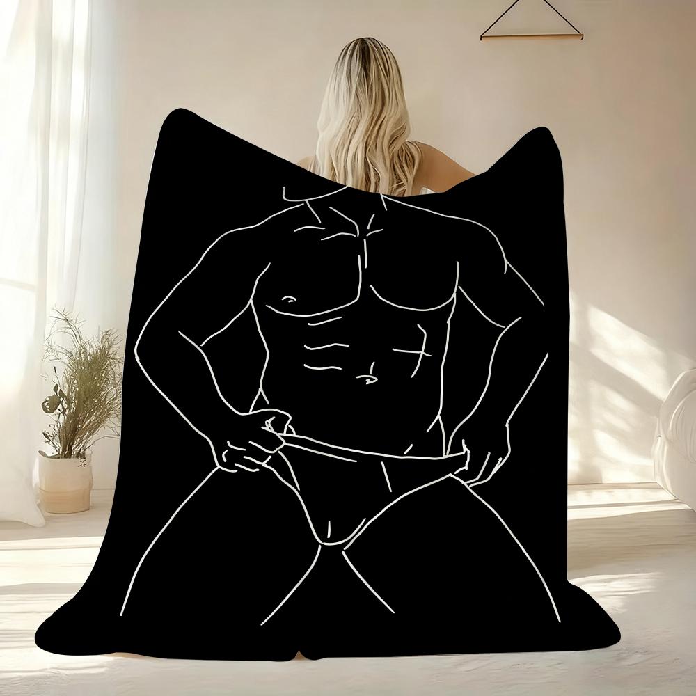 Abstrakte Männer Körperdecke Weiche Flanell AC Decke Leichte Sommer-Nickerchen-Decke Gemütliche Decke für Sofa Bett Reise Zuhause