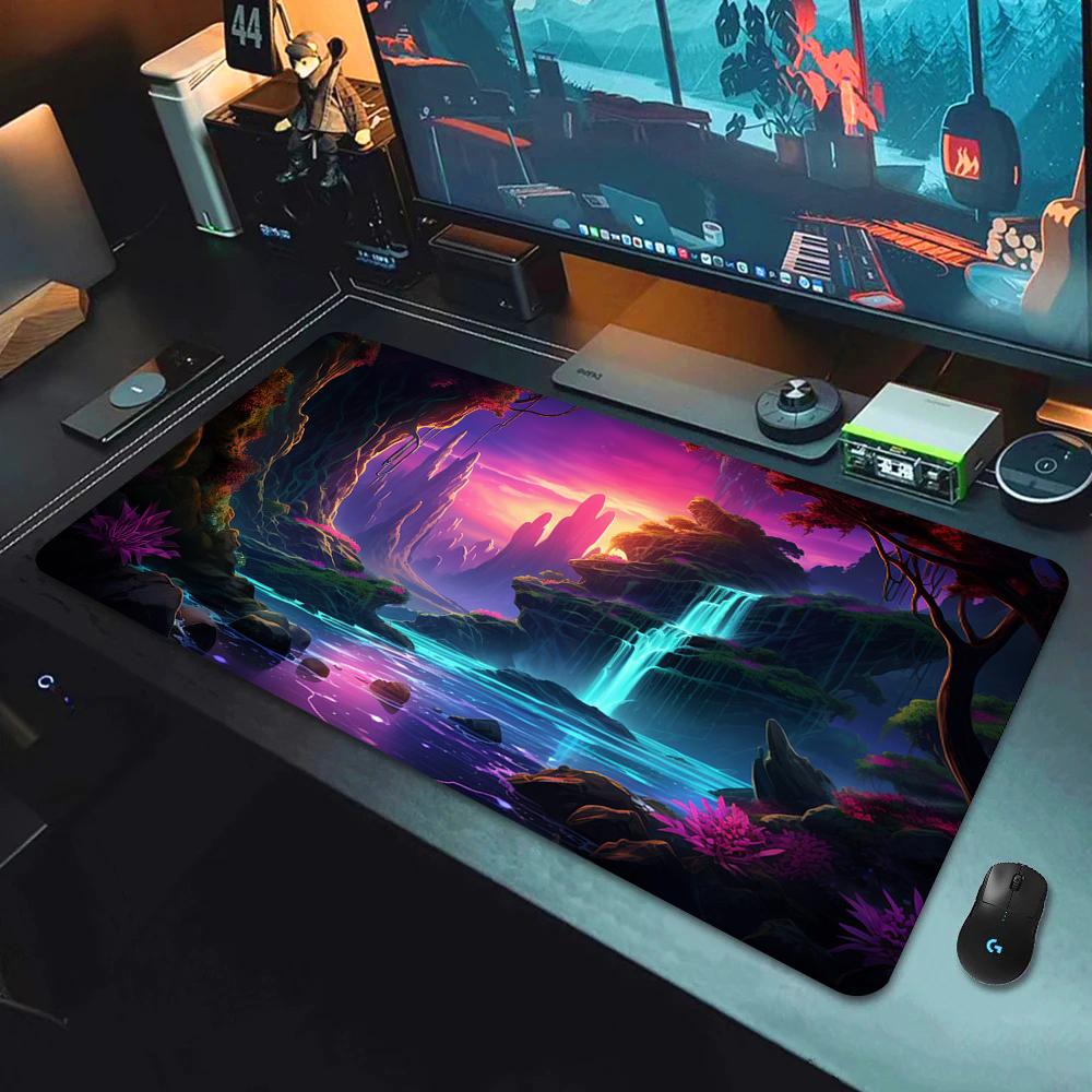 Fantasy Cherry Blossom Tree Mouse Pad Large Computer Keyboard Pads Anime Game Mousepad Game Mats Amazing Landscape XXL Desk Mat