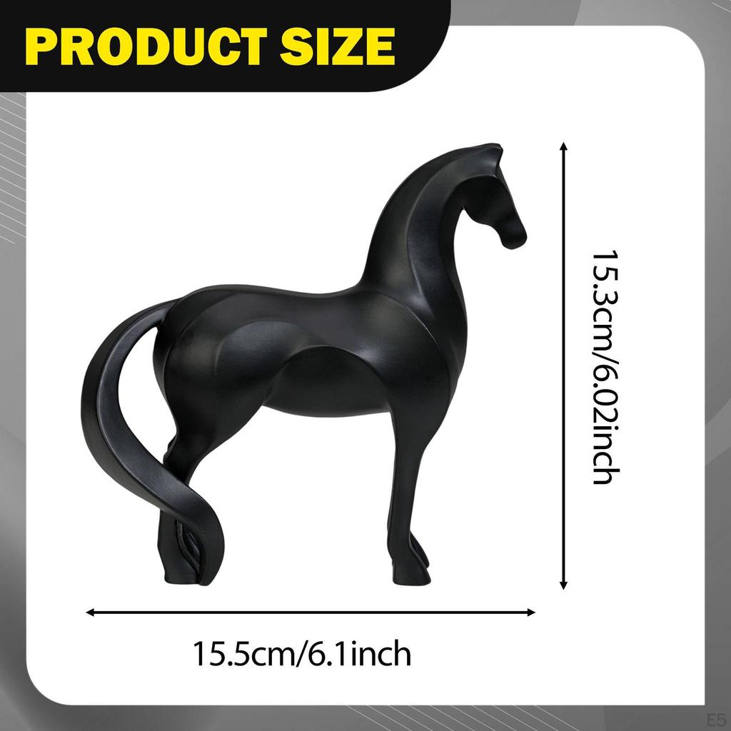 Carved Horse Statue, Animal Figurine, Modern Design, Office Decoration, Craft, Contemporary Art,
