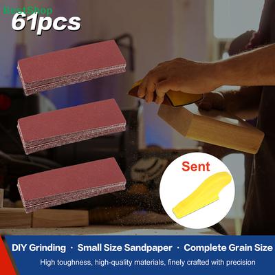 30×90mm Red Sandpaper Handmade DIY Furniture Sanding Sandpaper Square Sanding Sheet Flocked Sandpaper