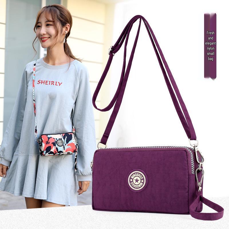 2023 Trendy Korean Style Women's Crossbody Bag with Three Layers and Long Wallet Coin Purse