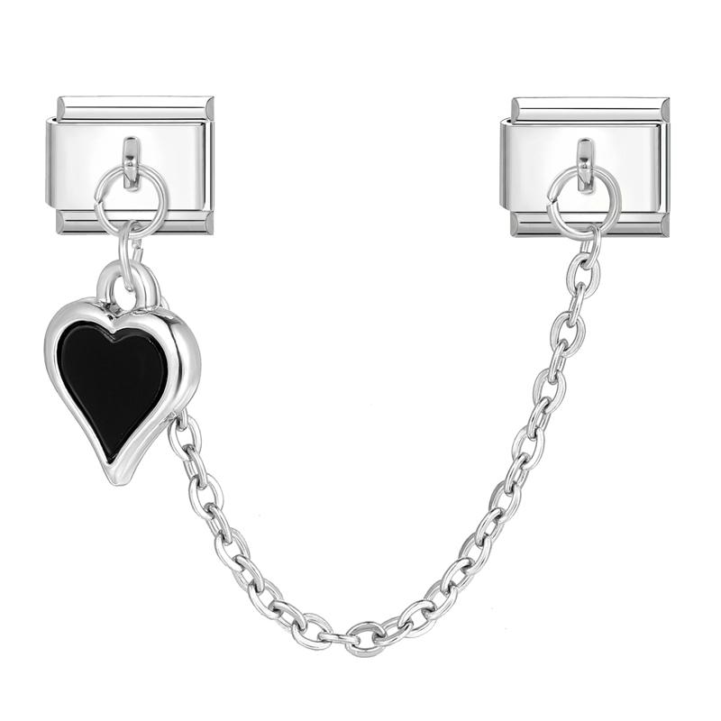 Star Butterfly Heart Zircon Round Pearls Tassel Chain Italian Charm Links Fit 9mm Bracelet Stainless Steel Women DIY Making Gift