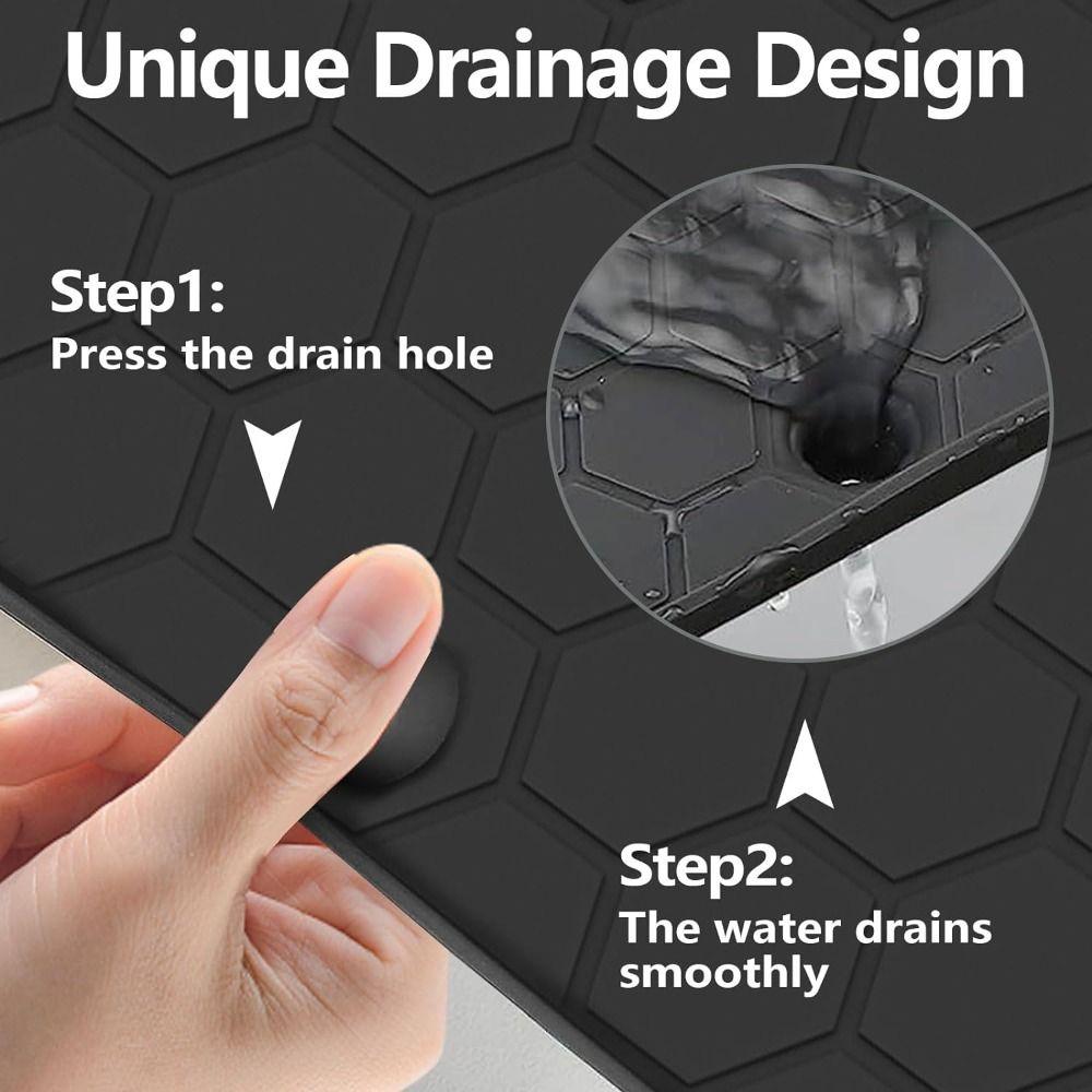Waterproof Under Sink Mat Silicone Multipurpose Cabinet Sink Protector Oil Resistant Shelf Liner Organizer