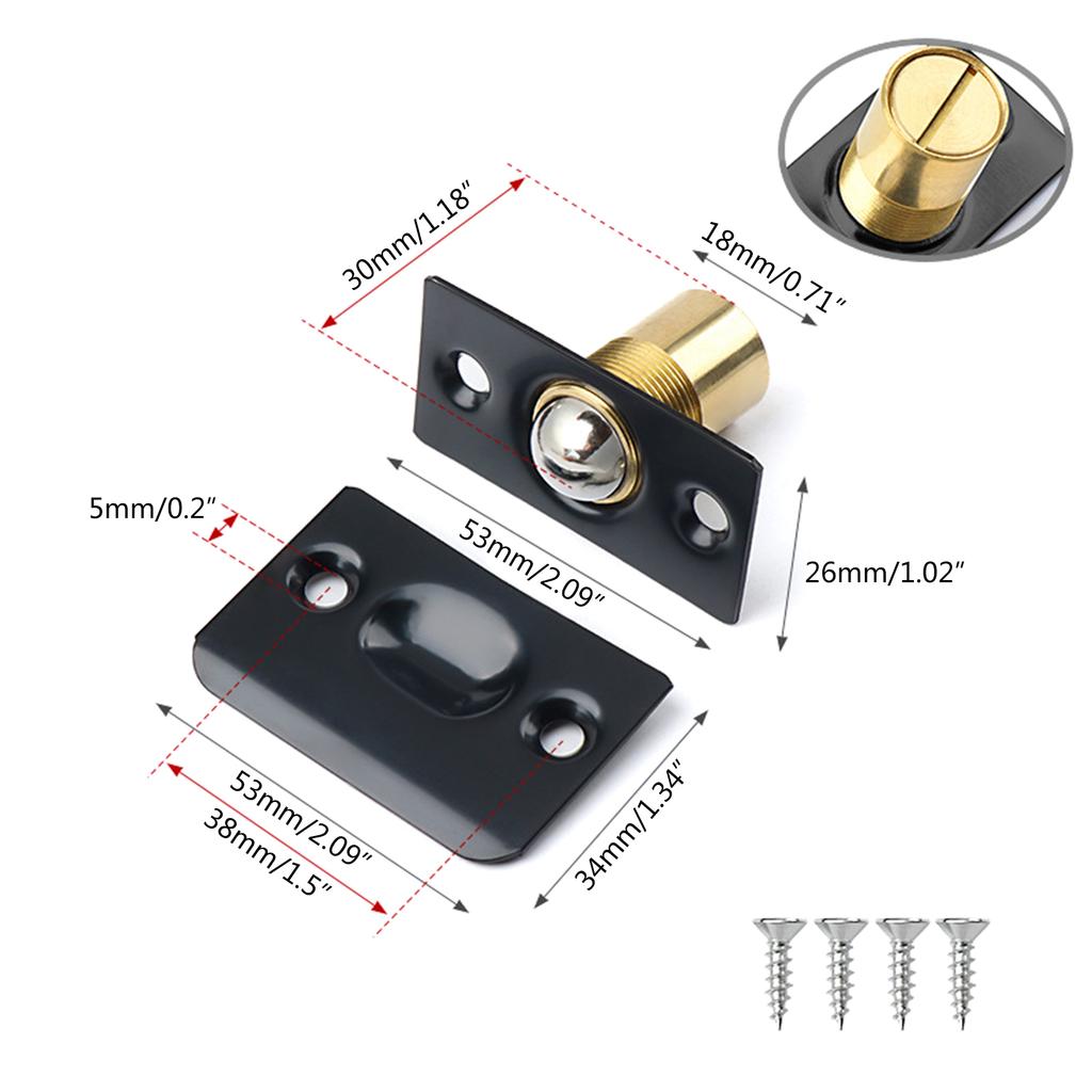 Reliable Door Catch Adjustable Length Convenient Door Catch Brass Door Catch Interior Door Catch Functional Ball Catch