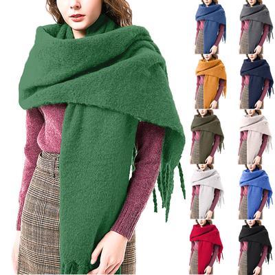 Women's  And Winter Christmas Fashion Warm Casual Solid Color Long Scarf