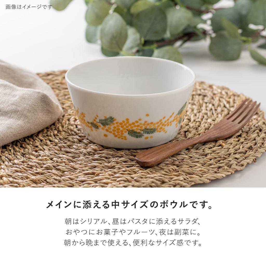 Minoru Pottery Mino Ware PLANTAREE-mimosa- 130 Pack Bowl Set of 2 13.0cm