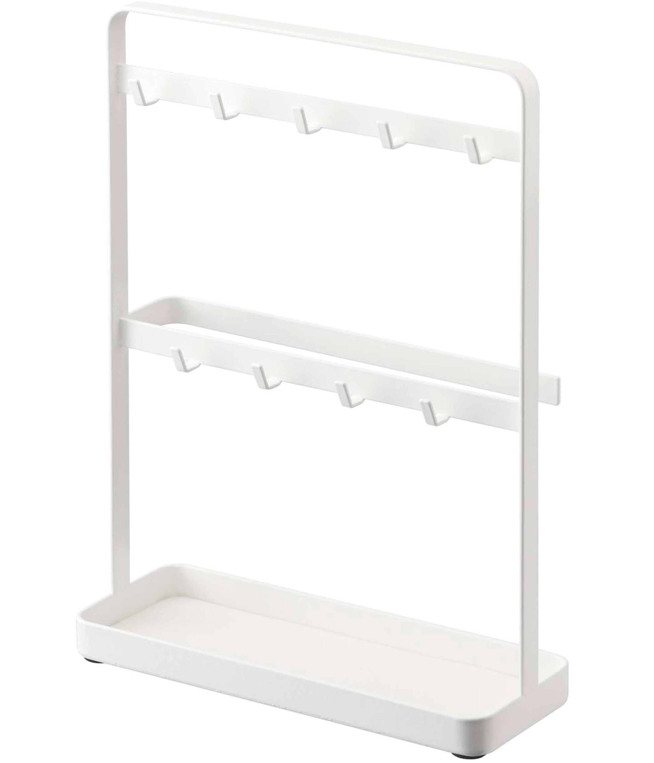 

Yamazaki Home Key Rack - Modern Hook Organizer Stand Steel One Size White