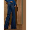 Coolhut2025 Autum Women's Slightly Flared Casual Blue Slimming Fashionable Versatile Straight-Leg Jeans