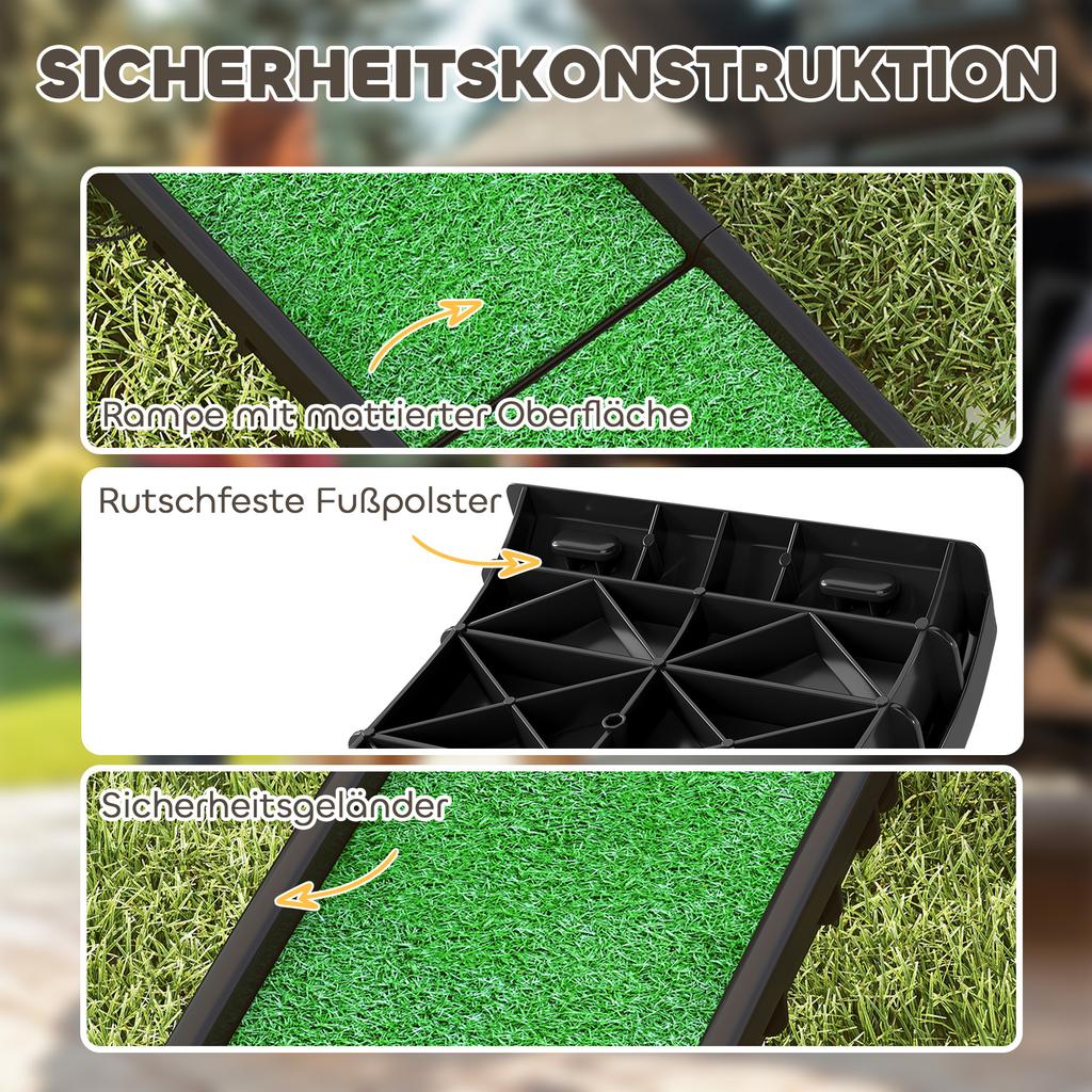 Foldable Dog Ramp with Artificial Anti-slip Surface, Portable & Lightweight, for Cars, Home, 155 x 38.5 x 15.5 cm