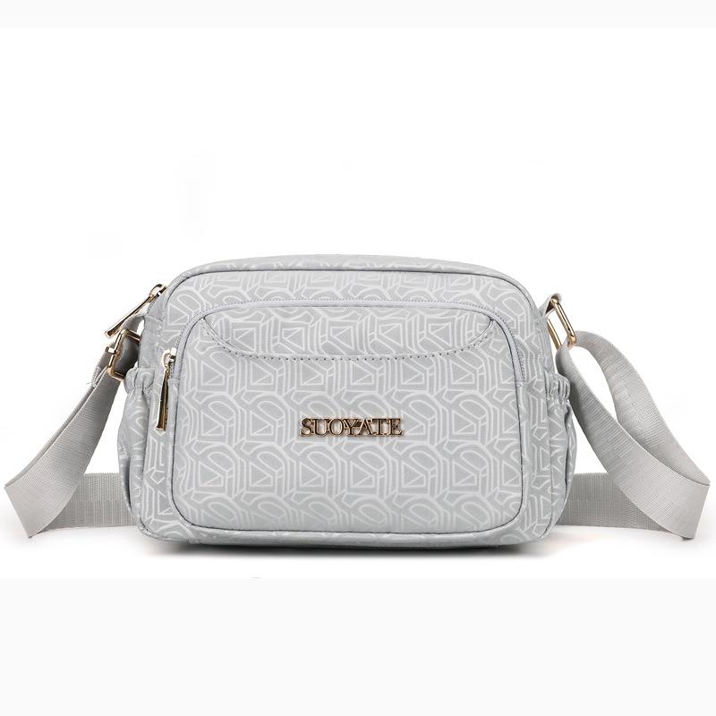 

Легкая нейлоновая сумка для мам среднего возраста, водонепроницаемая сумка через плечо, женская многослойная сумка через плечо большой вместимости серый