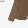 ZANZEA Women Long Sleeve Blouse and Long Skirts Casual Two Piece Suit Sets