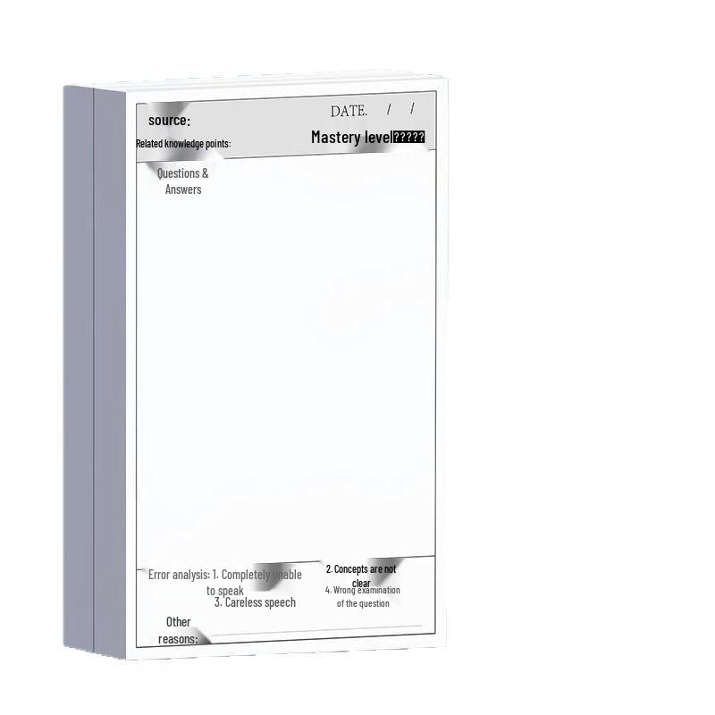 Error Correction Sticky Notes for Students – English & Math, High-Value Words, Mini Notebook