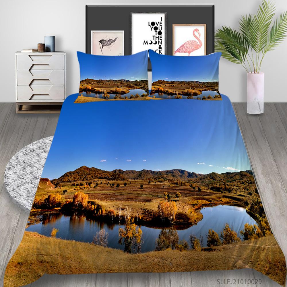 

Серия «Природные пейзажи» Цифровая печать Пододеяльник Наволочка Набор из трех предметов Полиэстер EU single 135*200